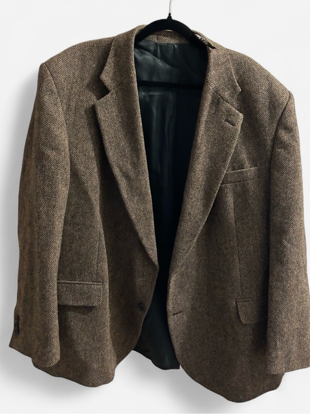RAFAEL Brown Tweed Sport Coat with Black Satin Lining